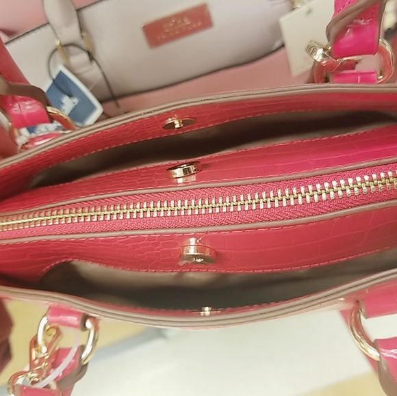 Anne Klein Croc Embossed Triple Dome Satchel - Picture 3 of 4